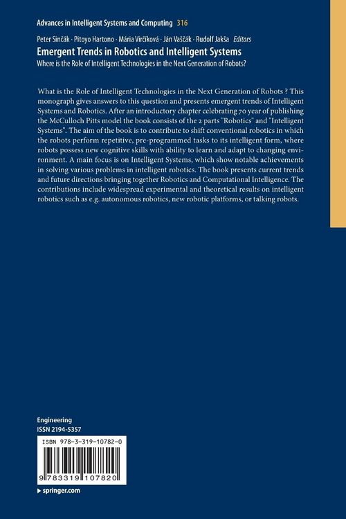 Produktbild: Emergent Trends in Robotics and Intelligent Systems