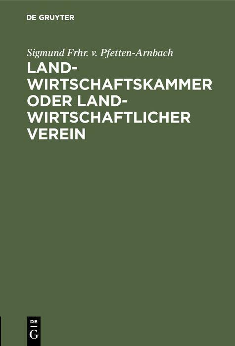Produktbild: Landwirtschaftskammer oder Landwirtschaftlicher Verein