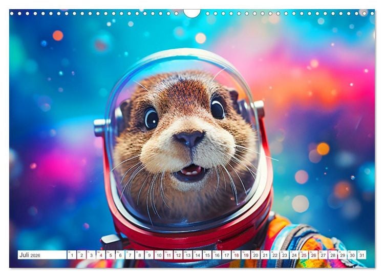 Produktbild: Tiere erobern den Weltraum (Wandkalender 2026 DIN A3 quer), CALVENDO Monatskalender