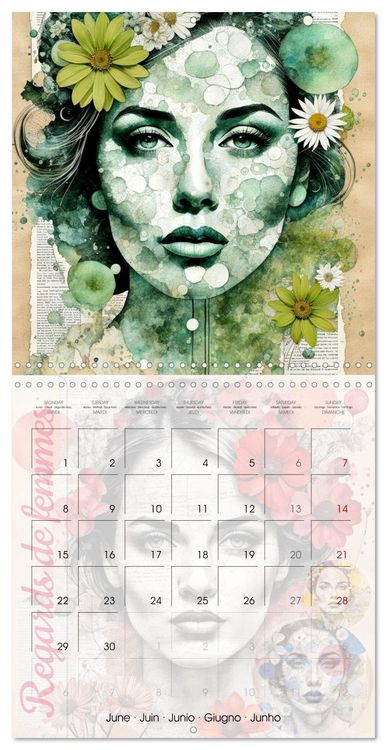 Produktbild: Regards de femmes (Calendrier mural carr&eacute; 2026 30x30 cm) Calendrier double avec une page pour vos prises de notes