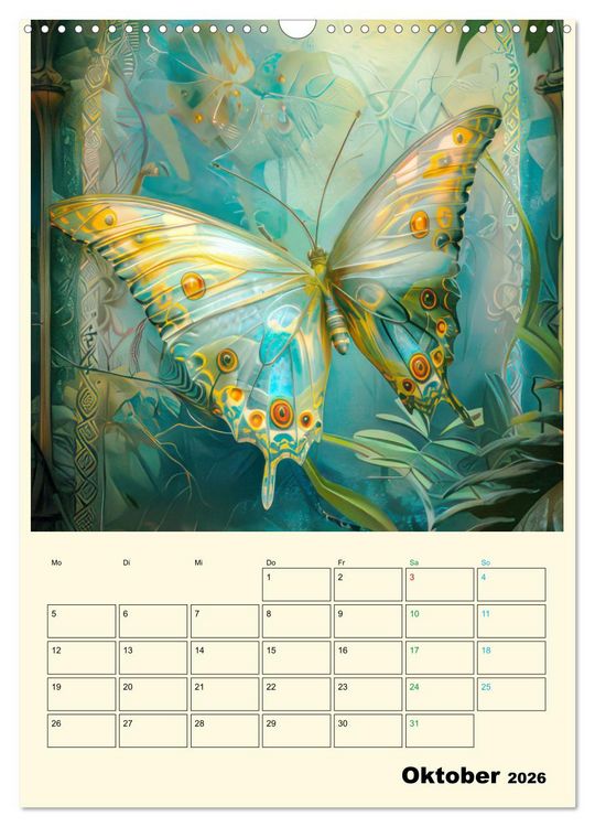 Produktbild: Schmetterlinge der Fantasie entsprungen - Planer (Wandkalender 2026 DIN A3 hoch), CALVENDO Monatskalender