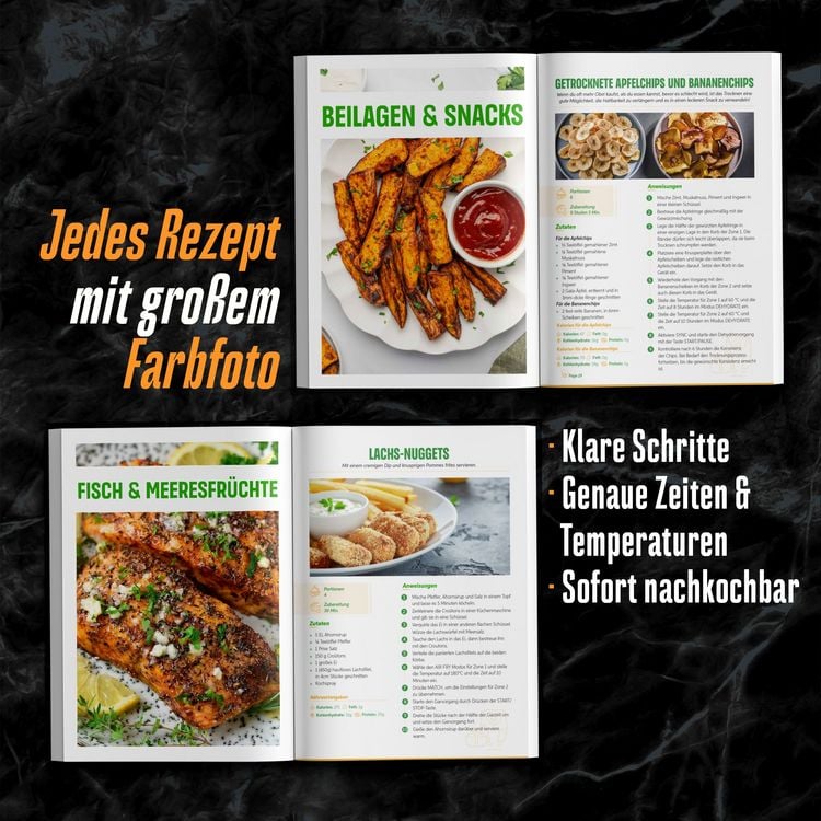 Produktbild: Ninja Hei&szlig;luftfritteuse Rezeptbuch Dual Zone - &uuml;ber 100 Airfryer getestet: Erprobte Rezepte mit exakten Garzeiten f&uuml;r beide Gark&ouml;rbe