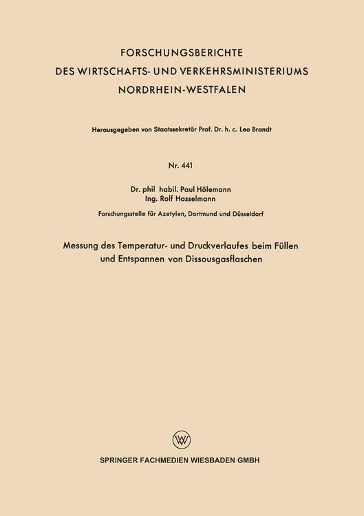 Produktbild: Messung des Temperatur- und Druckverlaufes beim F&uuml;llen und Entspannen von Dissousgasflaschen
