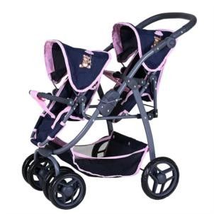 Produktbild: Knorrtoys 16435 - Zwillingspuppenwagen Milo Navy Pink, Sitze verstellbar, klappbar, Schieberh&ouml;he: 50-78cm