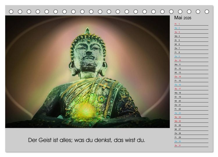 Produktbild: Lebenskraft Buddha (Tischkalender 2026 DIN A5 quer), CALVENDO Monatskalender