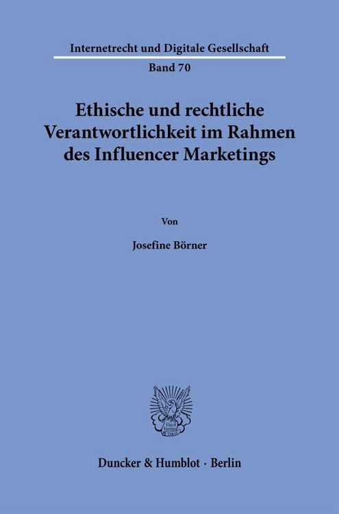 Produktbild: Ethische und rechtliche Verantwortlichkeit im Rahmen des Influencer Marketings