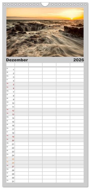 Produktbild: Familienplaner 2026 - USA Deluxe mit 5 Spalten (Wandkalender, 21 x 45 cm) CALVENDO