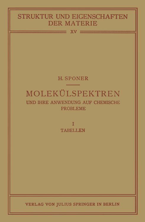 Produktbild: Molek&uuml;lspektren und ihre Anwendung auf Chemische Probleme