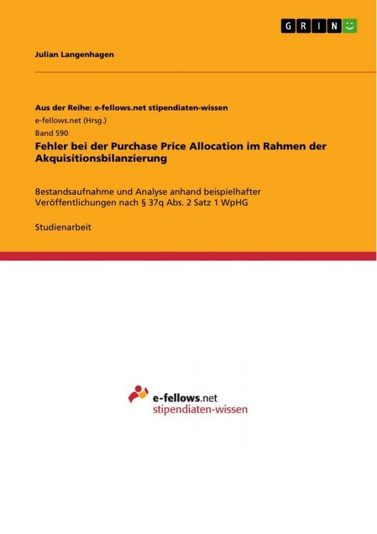 Produktbild: Fehler bei der Purchase Price Allocation im Rahmen der Akquisitionsbilanzierung