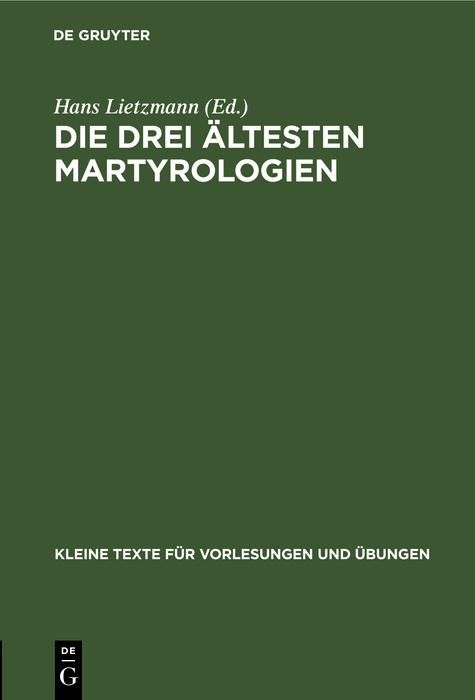 Produktbild: Die drei &auml;ltesten Martyrologien