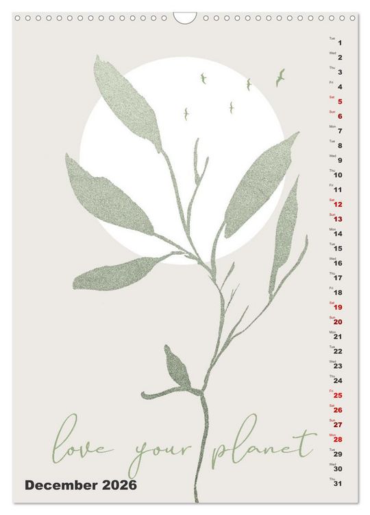 Produktbild: Love your planet (Wall Calendar 2026 DIN A3 portrait), CALVENDO 12 Month Wall Calendar