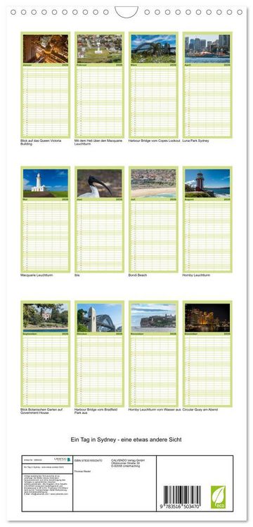 Produktbild: Familienplaner 2026 - Ein Tag in Sydney - eine etwas andere Sicht mit 5 Spalten (Wandkalender, 21 x 45 cm) CALVENDO