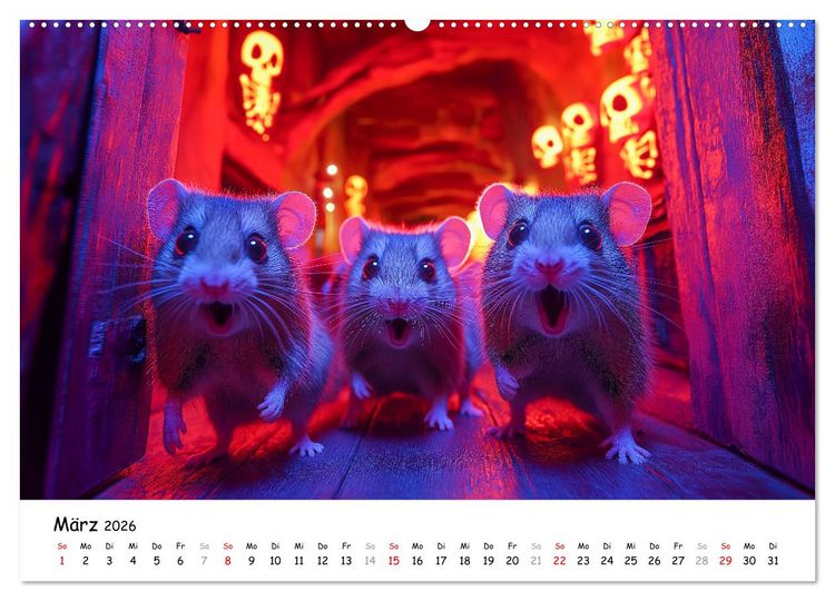 Produktbild: Hamster im Freizeitpark - Lustiger Kalender mit Jahrmarkt-Motiven (hochwertiger Premium Wandkalender 2026 DIN A2 quer), Kunstdruck in Hochglanz