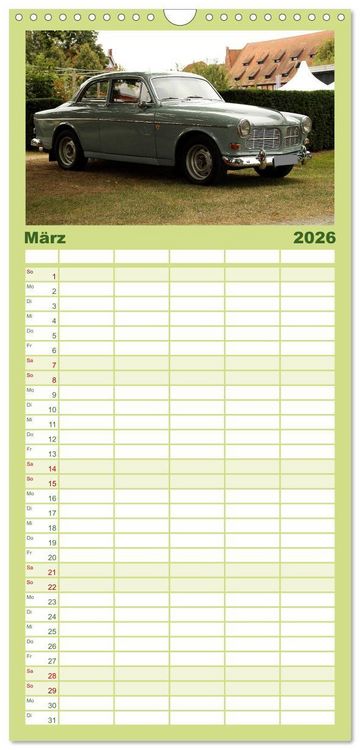 Produktbild: Familienplaner 2026 - Oldtimer vergangenger Jahrzehnte mit 5 Spalten (Wandkalender, 21 x 45 cm) CALVENDO