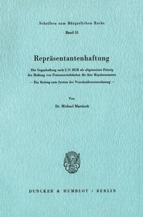 Produktbild: Repr&auml;sentantenhaftung.