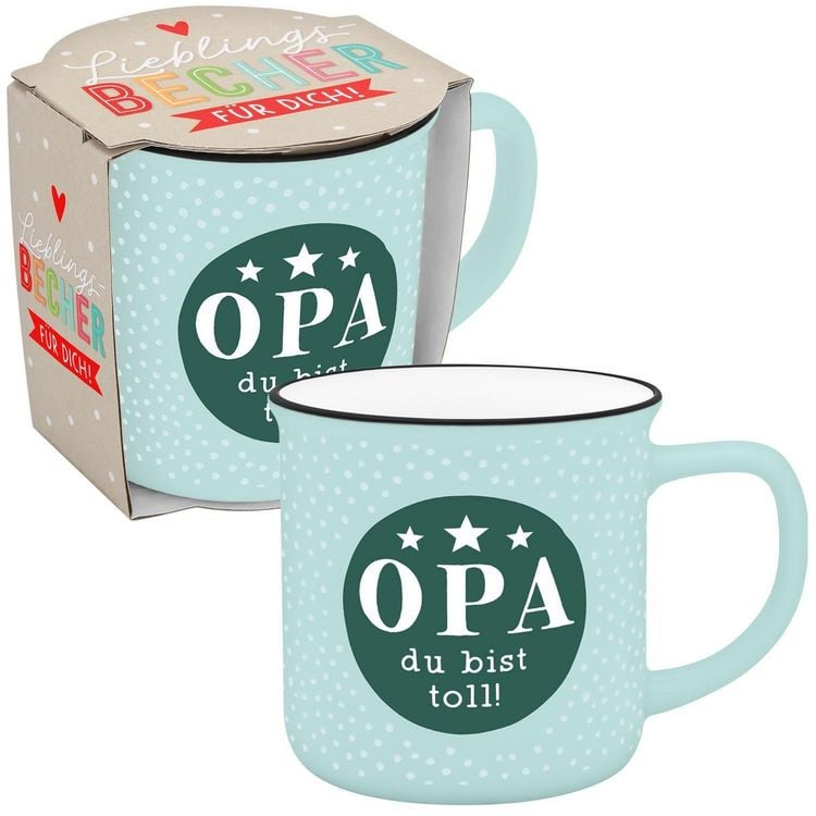 Produktbild: Becher in Emailloptik "Opa du bist toll!"