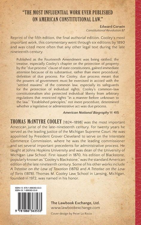 Produktbild: A Treatise on the Constitutional Limitations which Rest Upon the Legislative Power of the States of the American Union