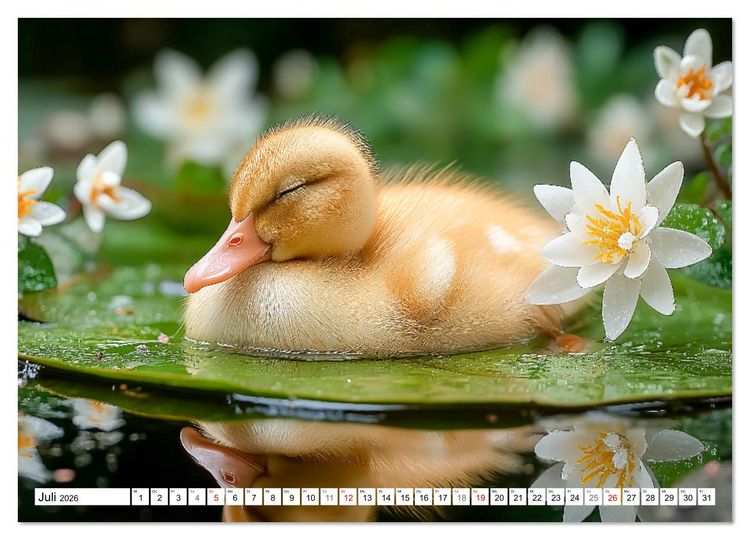 Produktbild: GUTE NACHT - Schlafende Tiere, traumhaft sch&ouml;n (Wandkalender 2026 DIN A2 quer), CALVENDO Monatskalender