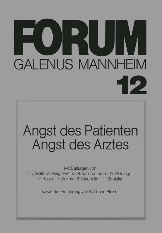 Produktbild: Angst des Patienten Angst des Arztes