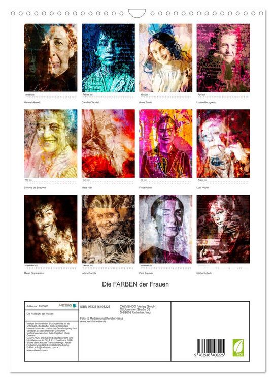 Produktbild: Die FARBEN der Frauen (Wandkalender 2026 DIN A3 hoch), CALVENDO Monatskalender