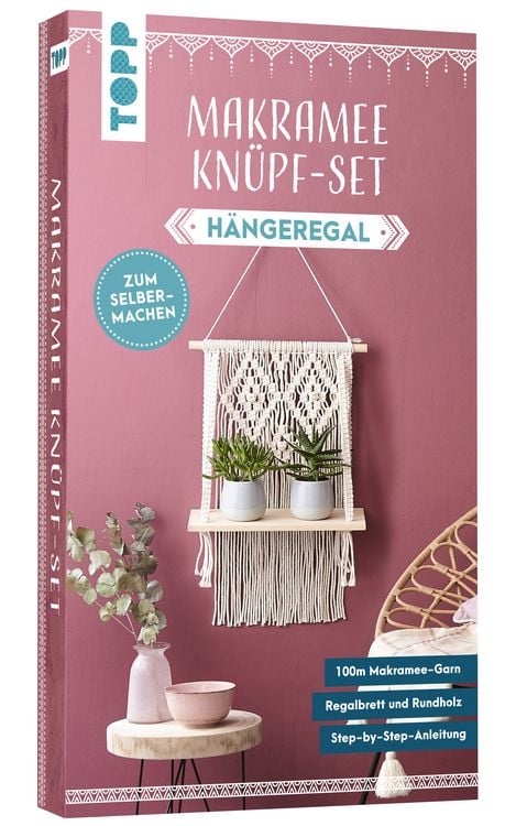 Produktbild: Makramee Kn&uuml;pf-Set H&auml;ngeregal