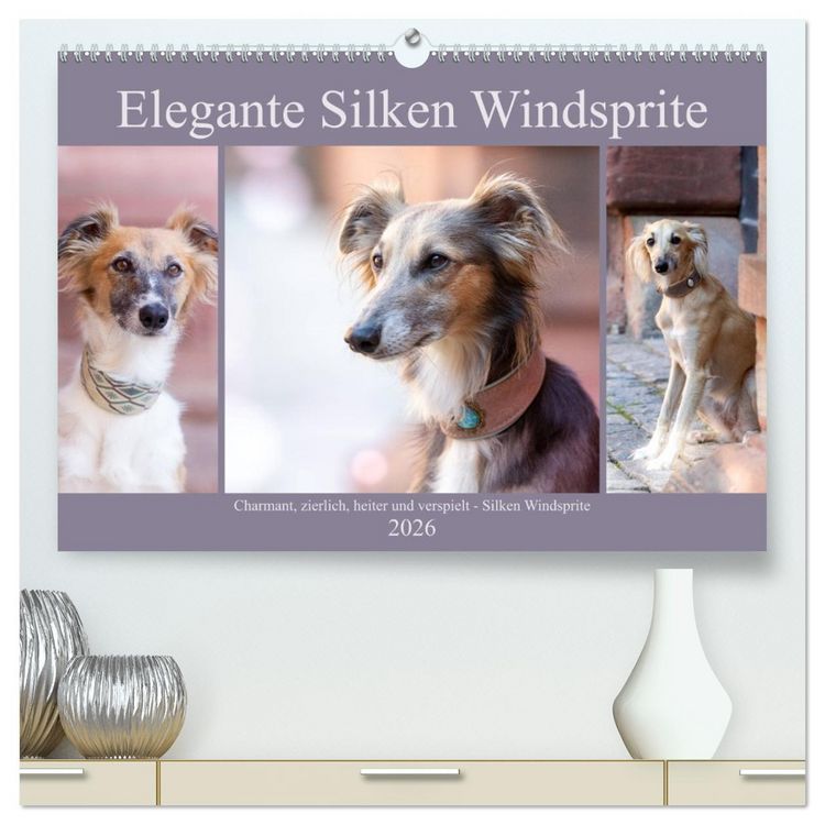 Produktbild: Elegante Silken Windsprite (hochwertiger Premium Wandkalender 2026 DIN A2 quer), Kunstdruck in Hochglanz