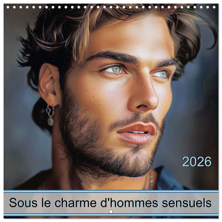 Produktbild: Sous le charme d'hommes sensuels (Calendrier mural carr&eacute; 2026 30x30 cm) Calendrier double avec une page pour vos prises de notes