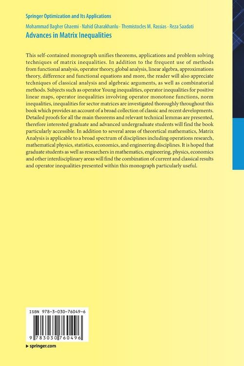 Produktbild: Advances in Matrix Inequalities