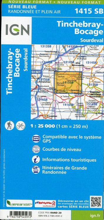 Produktbild: Tinchebray-Bocage / Sourdeval 1:25 000