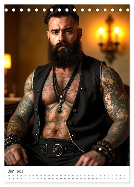 Produktbild: Schatten und Stil - KI M&auml;nner im Gothic Stil (Tischkalender 2026 DIN A5 hoch), CALVENDO Monatskalender