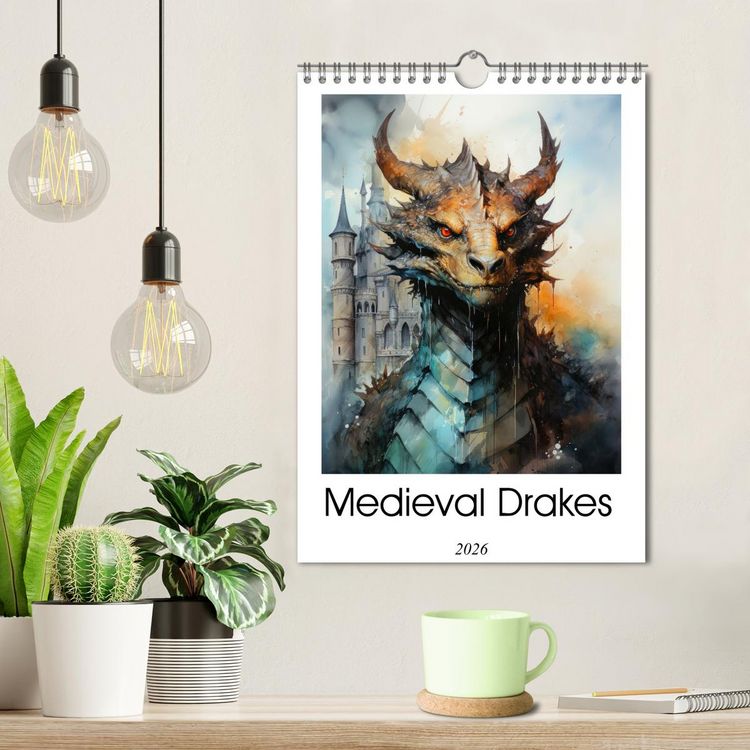 Produktbild: Medieval Drakes (Wall Calendar 2026 DIN A4 portrait), CALVENDO 12 Month Wall Calendar