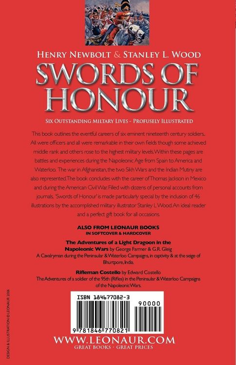Produktbild: Swords of Honour - The Careers of Six Outstanding Officers from the Napoleonic Wars, the Wars for India and the American Civil War