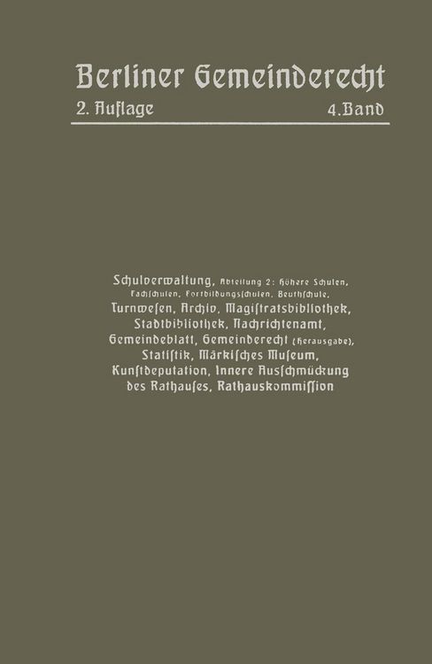 Produktbild: Schulverwaltung. Abt. 2 (H&ouml;here Schulen, Fachschulen, Fortbildungsschulen, Beuthschule), Turnwesen, Archiv, Magistratsbibliothek, Stadtbibliothek, Nac