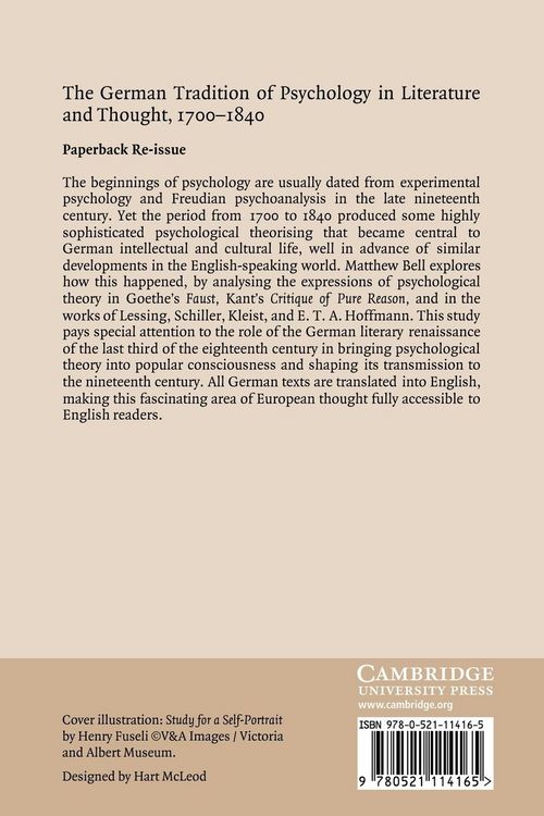 Produktbild: The German Tradition of Psychology in Literature and Thought, 1700 1840