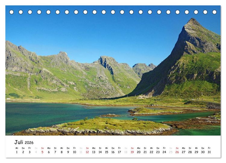 Produktbild: Die Lofoten - Magie des Lichtes (Tischkalender 2026 DIN A5 quer), CALVENDO Monatskalender