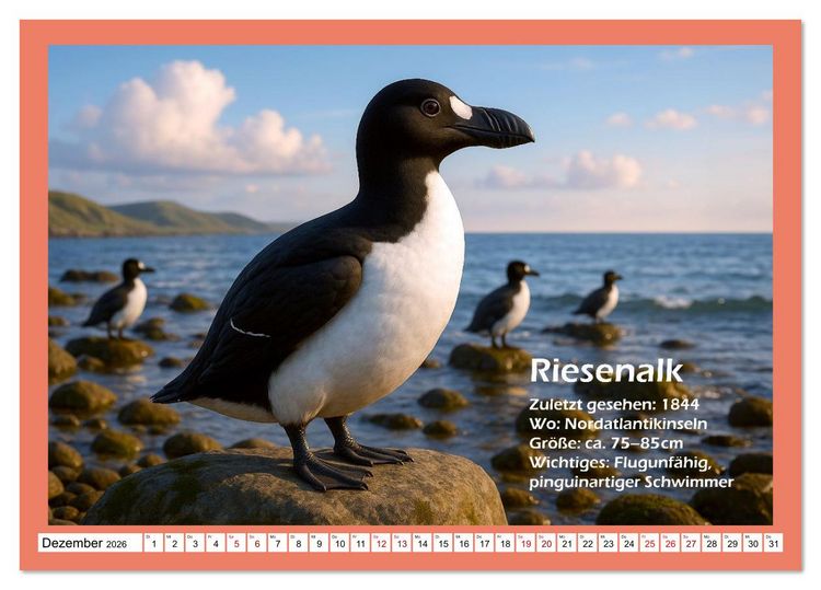 Produktbild: Vergessene Arten (Tischkalender 2026 DIN A5 quer), CALVENDO Monatskalender
