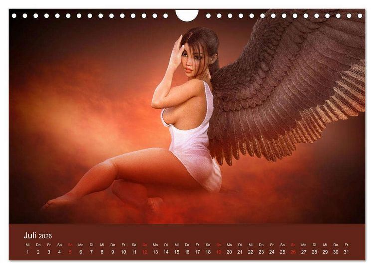 Produktbild: Engel der Verf&uuml;hrung - Mythologie als Akt (Wandkalender 2026 DIN A4 quer), CALVENDO Monatskalender