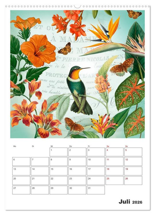 Produktbild: Das Paradies der Kolibris (Wandkalender 2026 DIN A2 hoch), CALVENDO Monatskalender