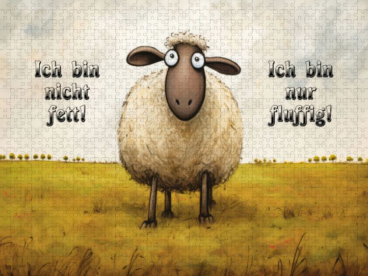 Produktbild: CALVENDO Puzzle Fluffiges Schaf | 1000 Teile Lege-Gr&ouml;&szlig;e 64x48cm Foto-Puzzle f&uuml;r gl&uuml;ckliche Stunden