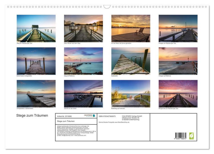 Produktbild: Stege zum Tr&auml;umen (Wandkalender 2026 DIN A2 quer), CALVENDO Monatskalender