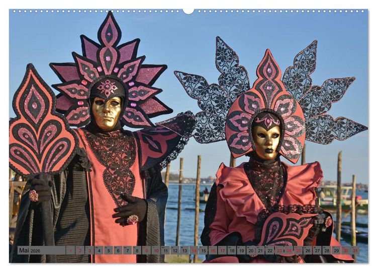 Produktbild: BUNT . PR&Auml;CHTIG . FARBENFROH . Das ist der Karneval in Venedig (Wandkalender 2026 DIN A2 quer), CALVENDO Monatskalender