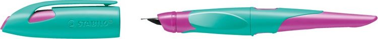 Produktbild: STABILO Ergonomischer Schulf&uuml;ller f&uuml;r Rechtsh&auml;nder mit Anf&auml;nger-Feder A -   EASYbirdy in t&uuml;rkis/neonpink - Einzelstift - inklusive Patrone