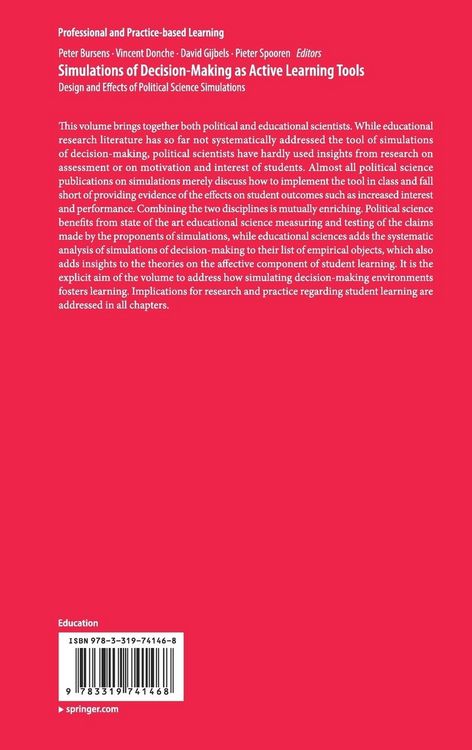 Produktbild: Simulations of Decision-Making as Active Learning Tools