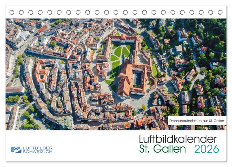 Produktbild: Luftbildkalender St. Gallen 2026 (Tischkalender 2026 DIN A5 quer), CALVENDO Monatskalender