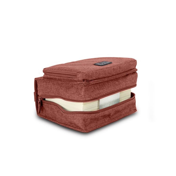 Produktbild: SartoriusSKIN Tasche VEGAN Gr. L in Lachs-Rot mit Tragegurt, Stifte-Etui und Buchst&uuml;tze