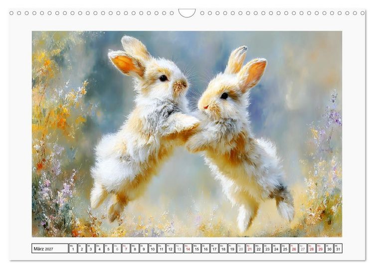 Produktbild: Kaninchen. Flauschige Hoppler im Garten (Wandkalender 2027 DIN A3 quer), CALVENDO Monatskalender