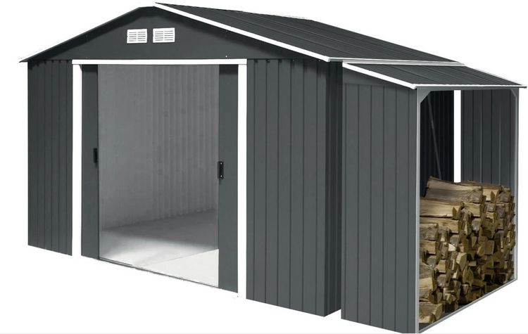 Produktbild: Metall Kaminholzregal Holzlager 162 x 182 x 74 cm