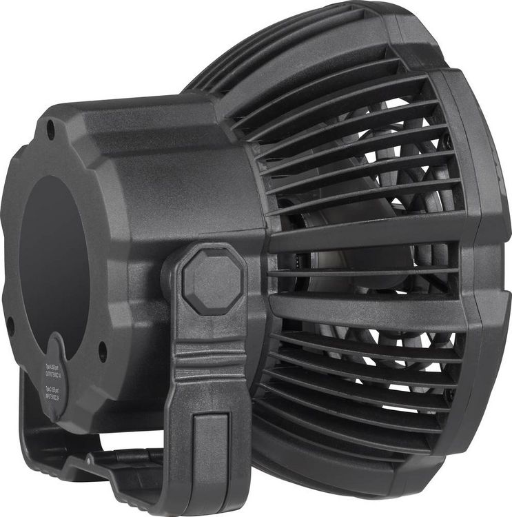 Produktbild: Rechargeable Akku-Ventilator Schwarz mit Fernbedienung, Schwenkbar, mit Beleuchtung