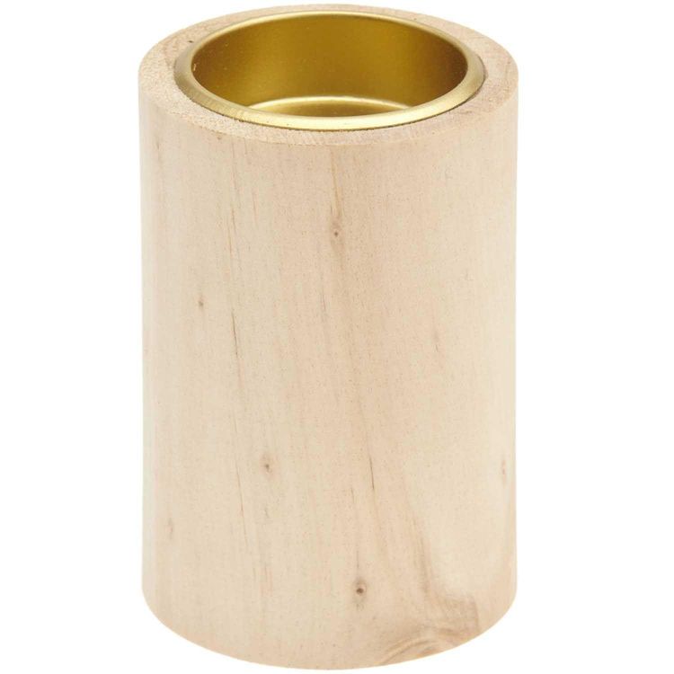 Produktbild: Holz Kerzenhalter, 6x6x9cm, passend f&uuml;r Kerzen &Oslash; 4cm