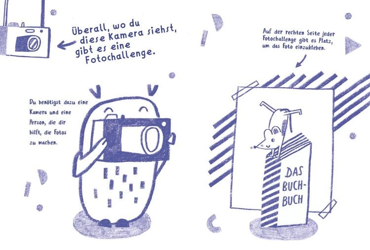 Produktbild: Das Buch-Buch - Steckbriefe f&uuml;r deine Lieblingsb&uuml;cher &ndash; witzige Foto-Challenges &ndash; alle m&ouml;glichen Sachen mit B&uuml;chern machen